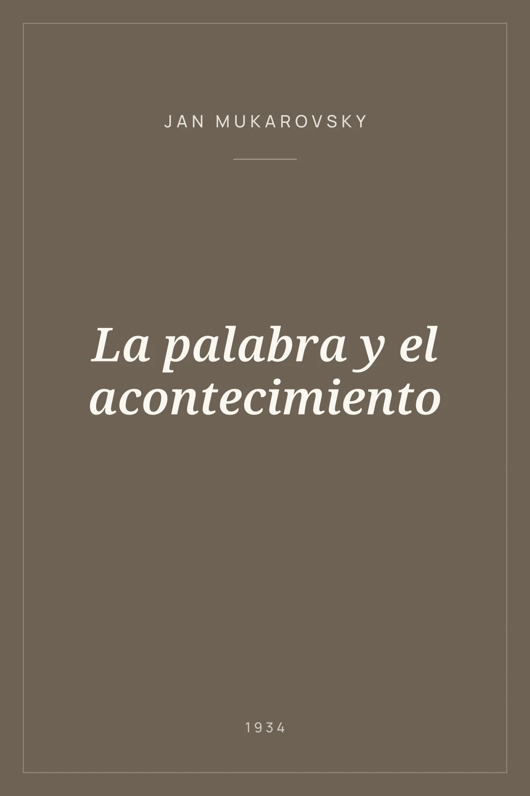 Portada de La palabra y el acontecimiento