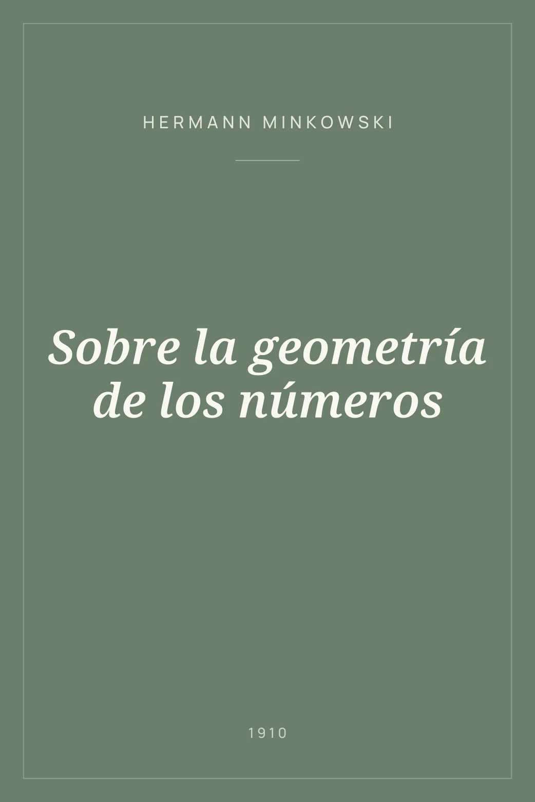 Portada de Sobre la geometría de los números