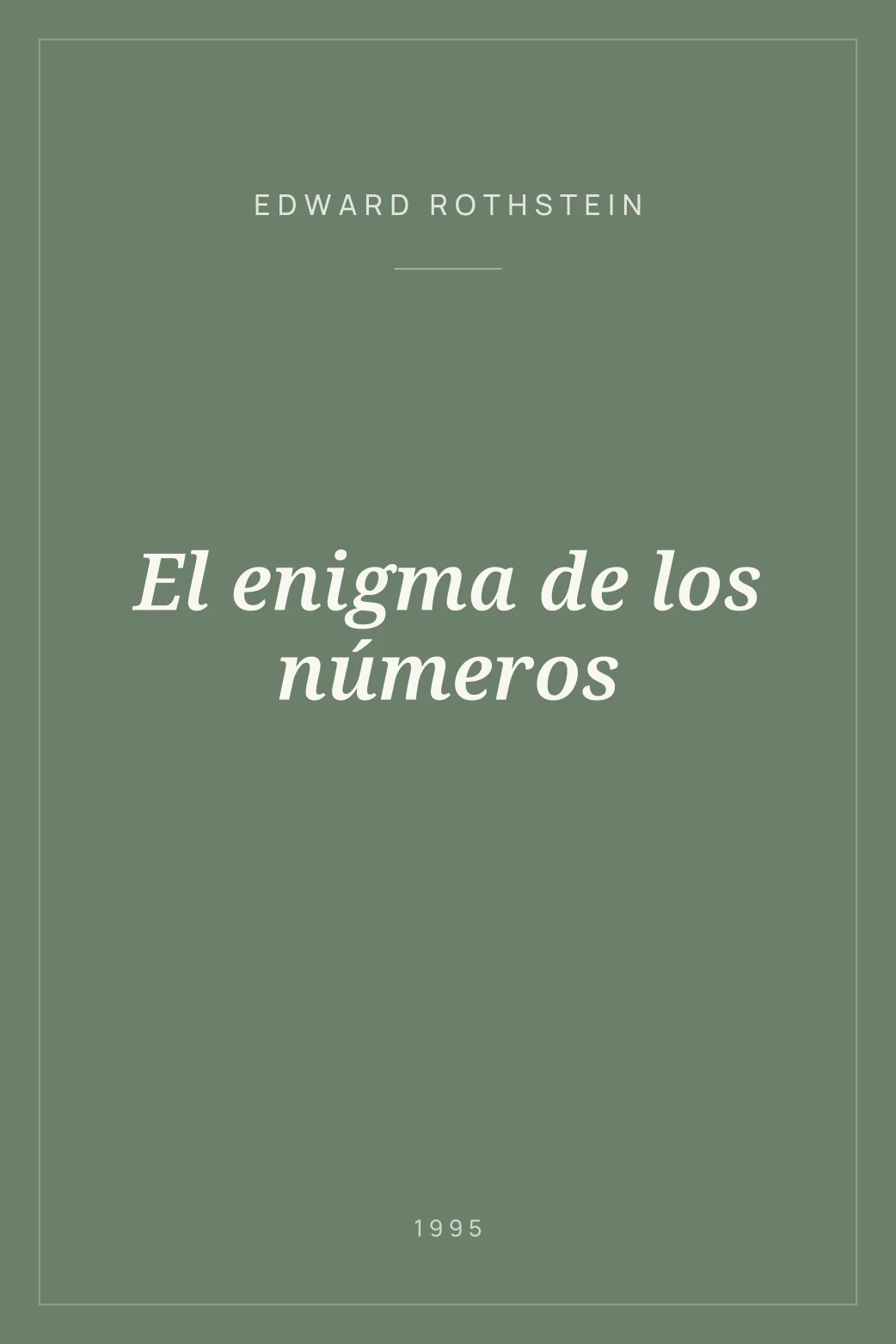 Portada de El enigma de los números