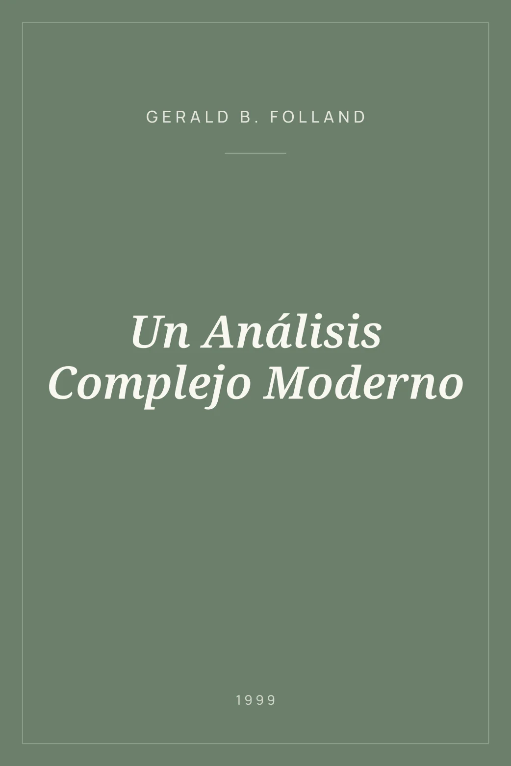 Portada de Un Análisis Complejo Moderno