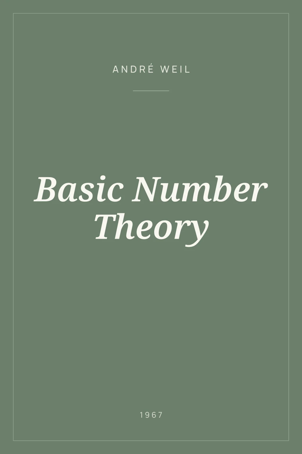 Portada de Basic Number Theory