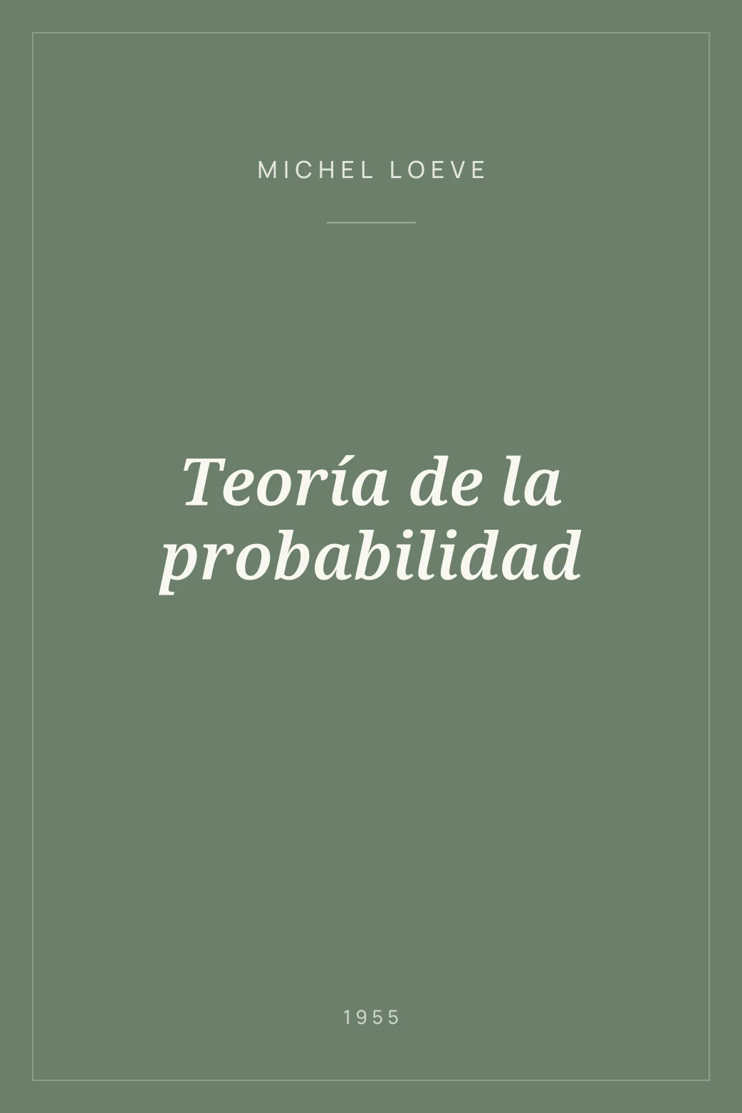 Portada de Teoría de la probabilidad
