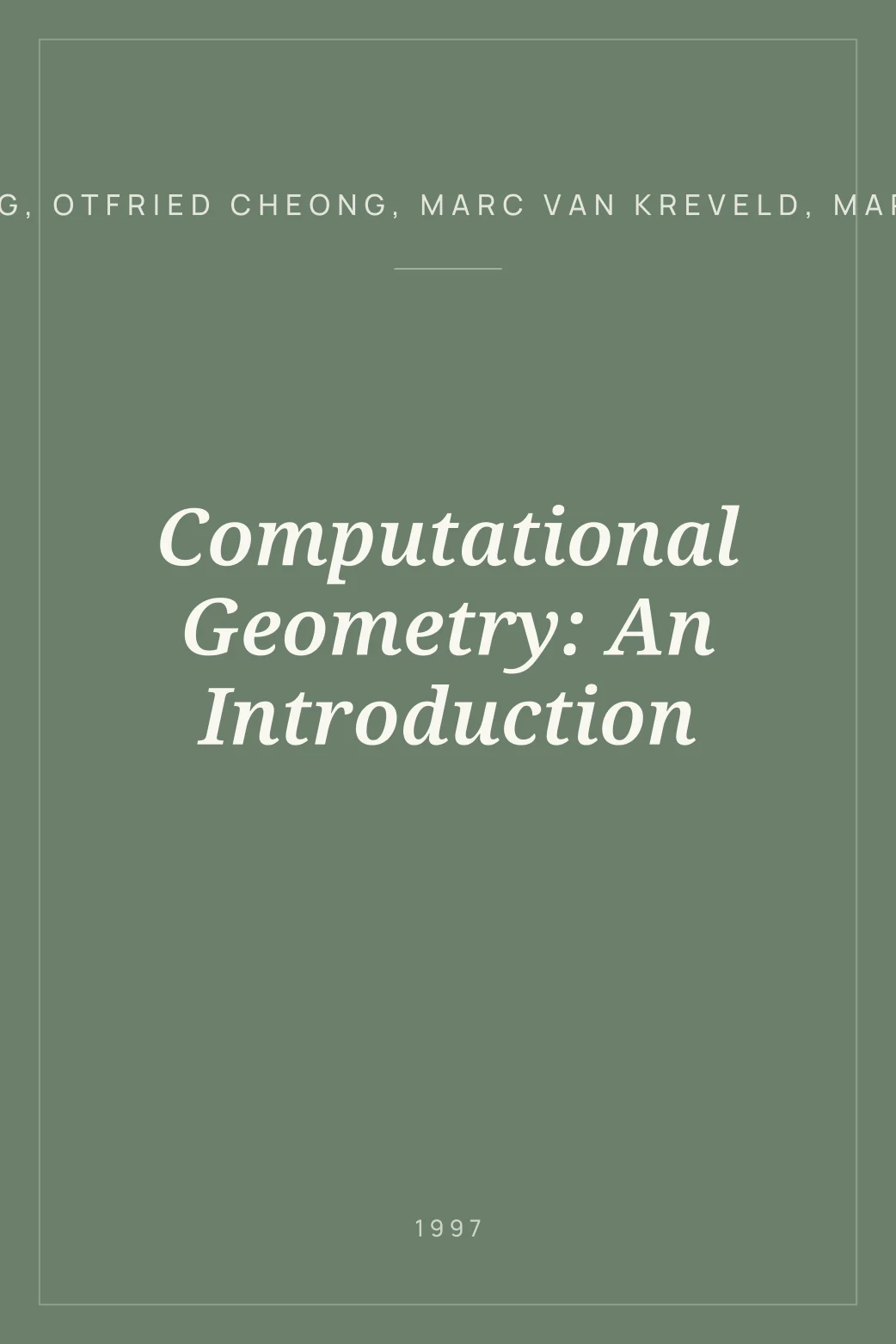 Portada de Computational Geometry: An Introduction