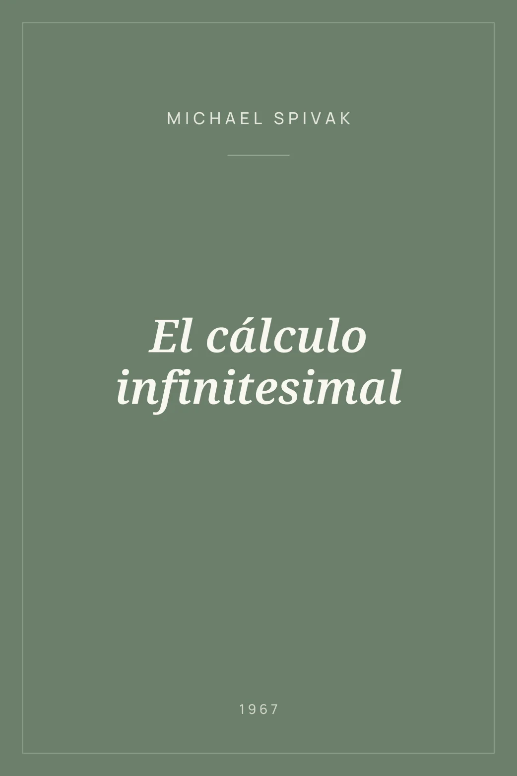 Portada de El cálculo infinitesimal