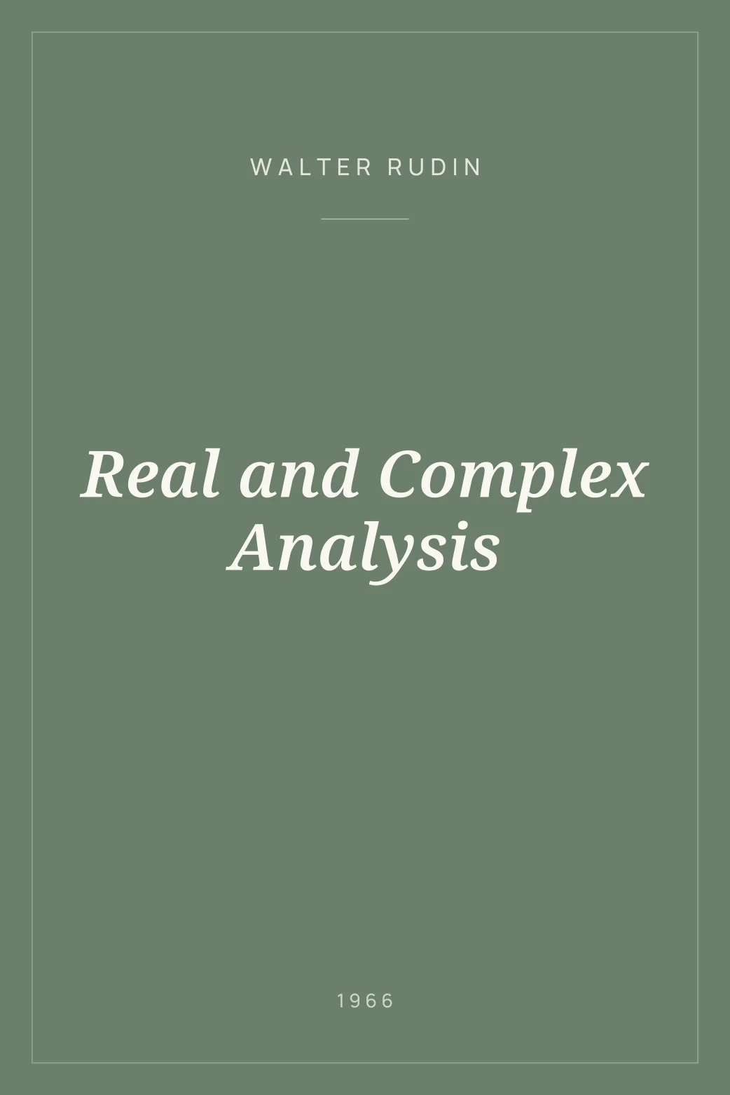 Portada de Real and Complex Analysis
