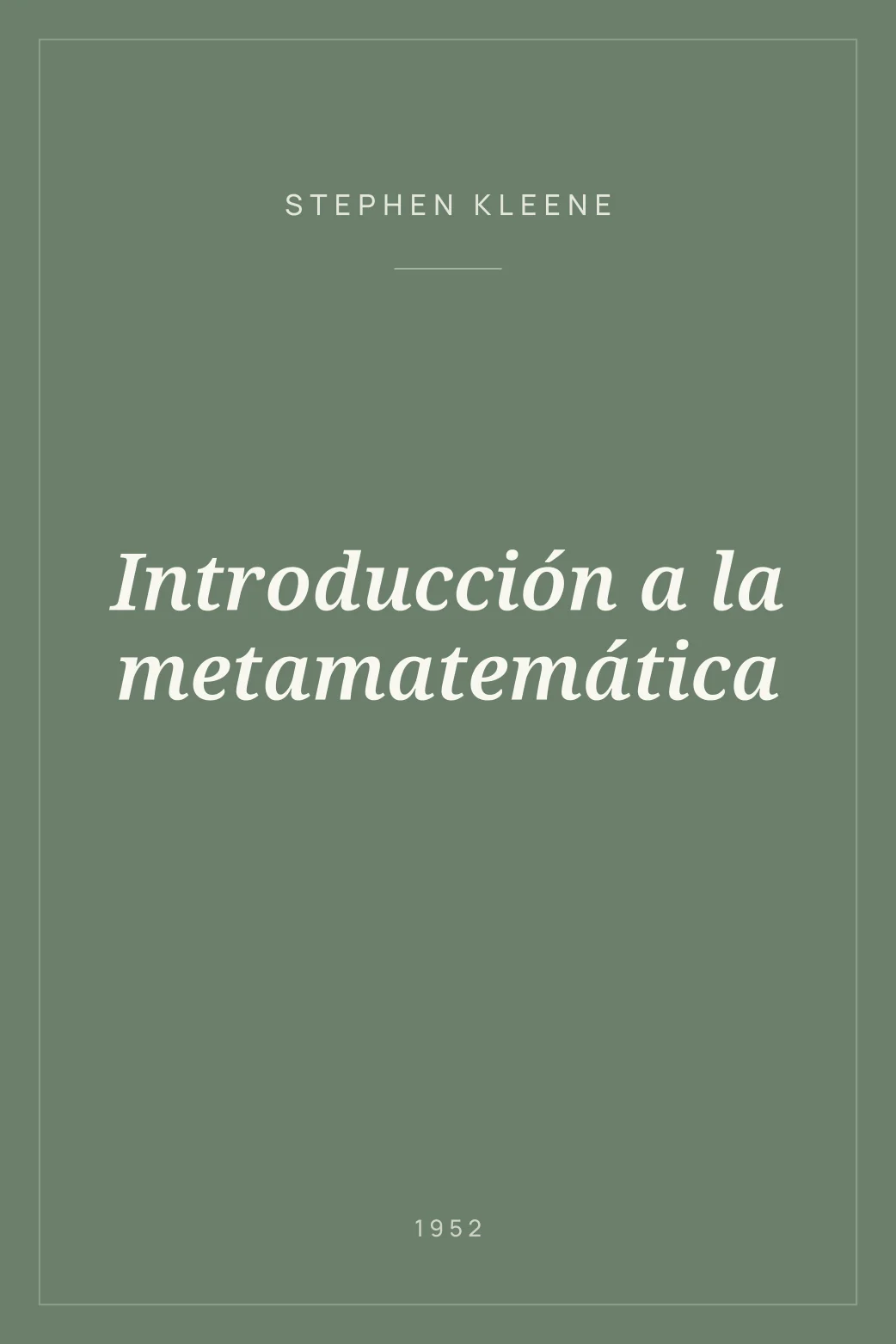 Portada de Introducción a la metamatemática