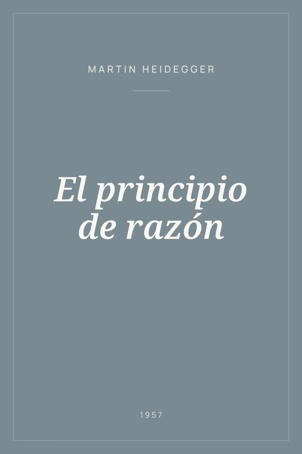 Portada de El principio de razón