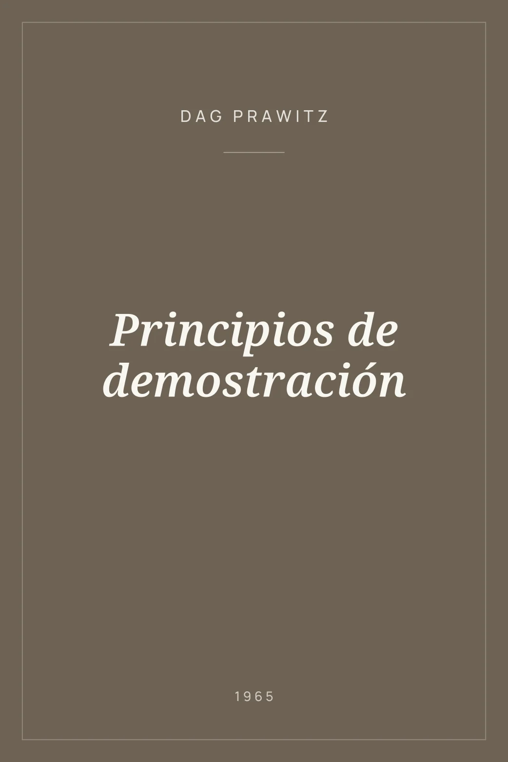 Portada de Principios de demostración