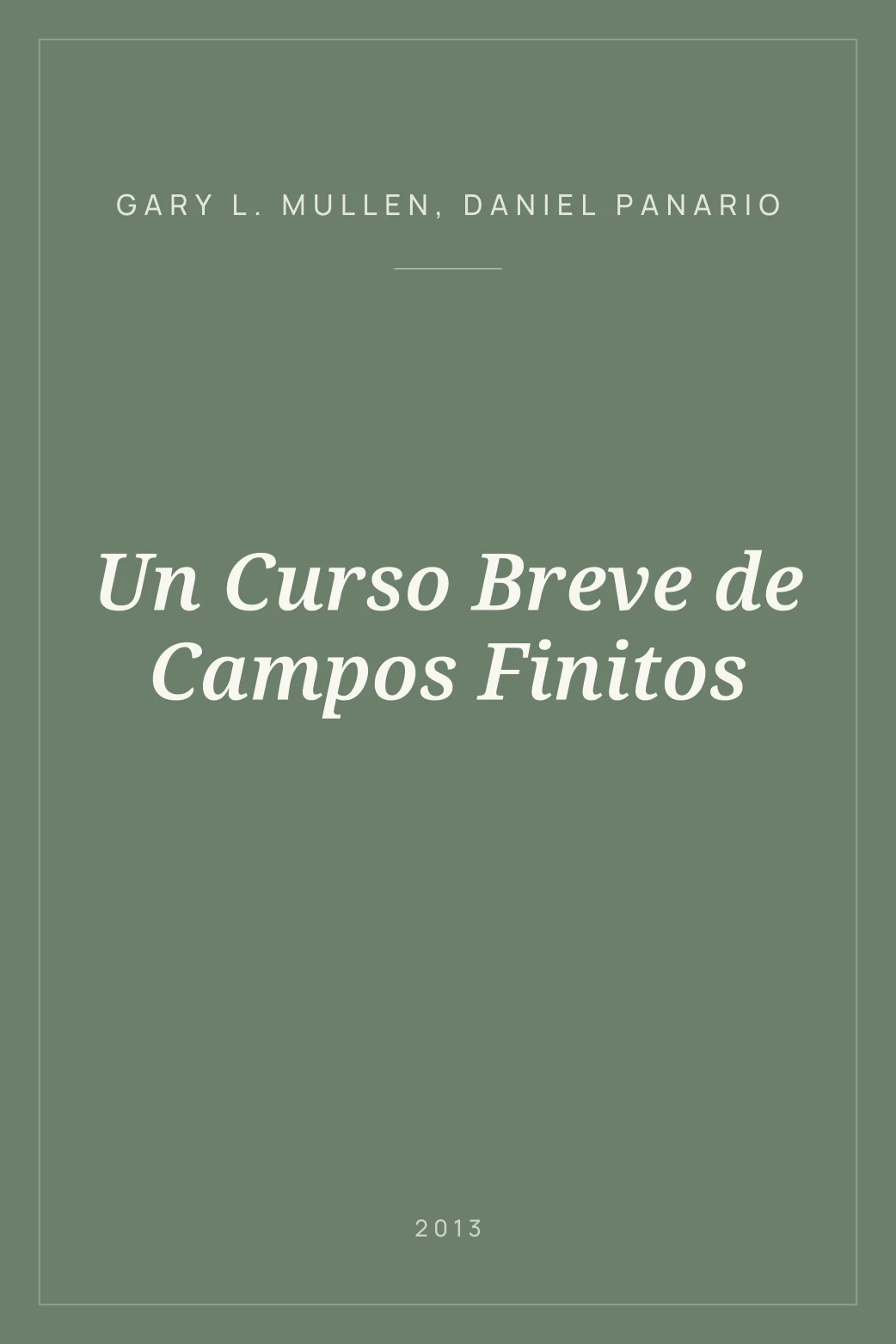 Portada de Un Curso Breve de Campos Finitos