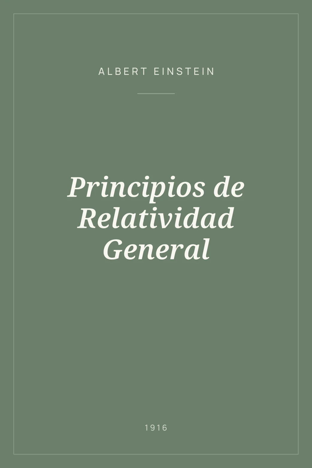 Portada de Principios de Relatividad General
