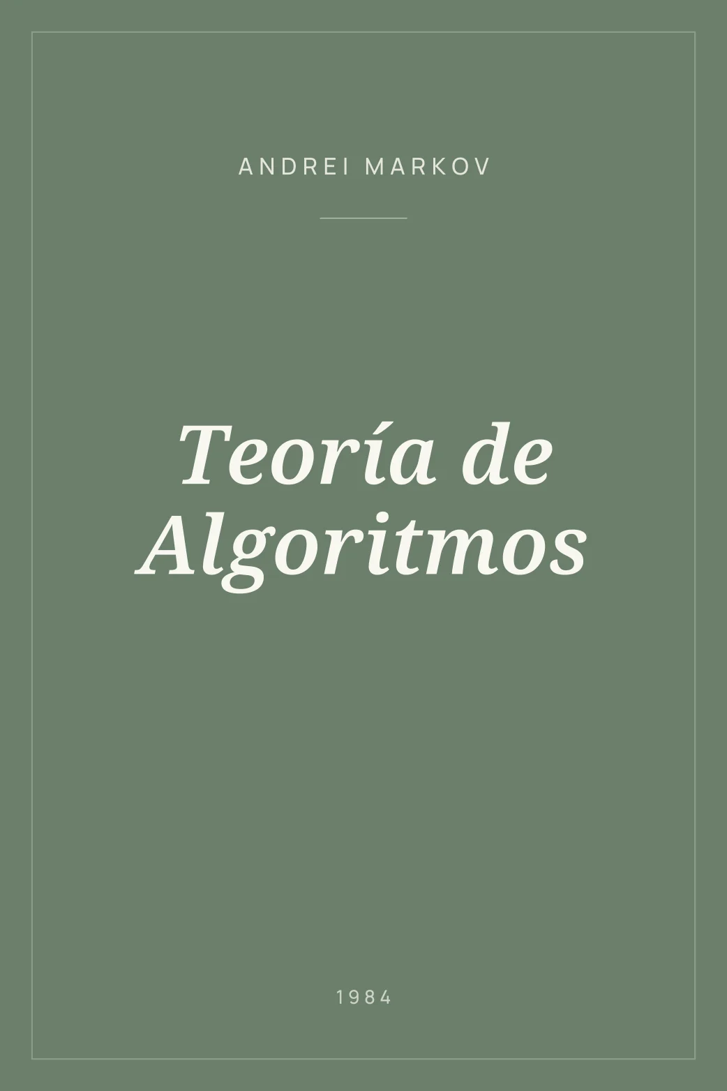 Portada de Teoría de Algoritmos