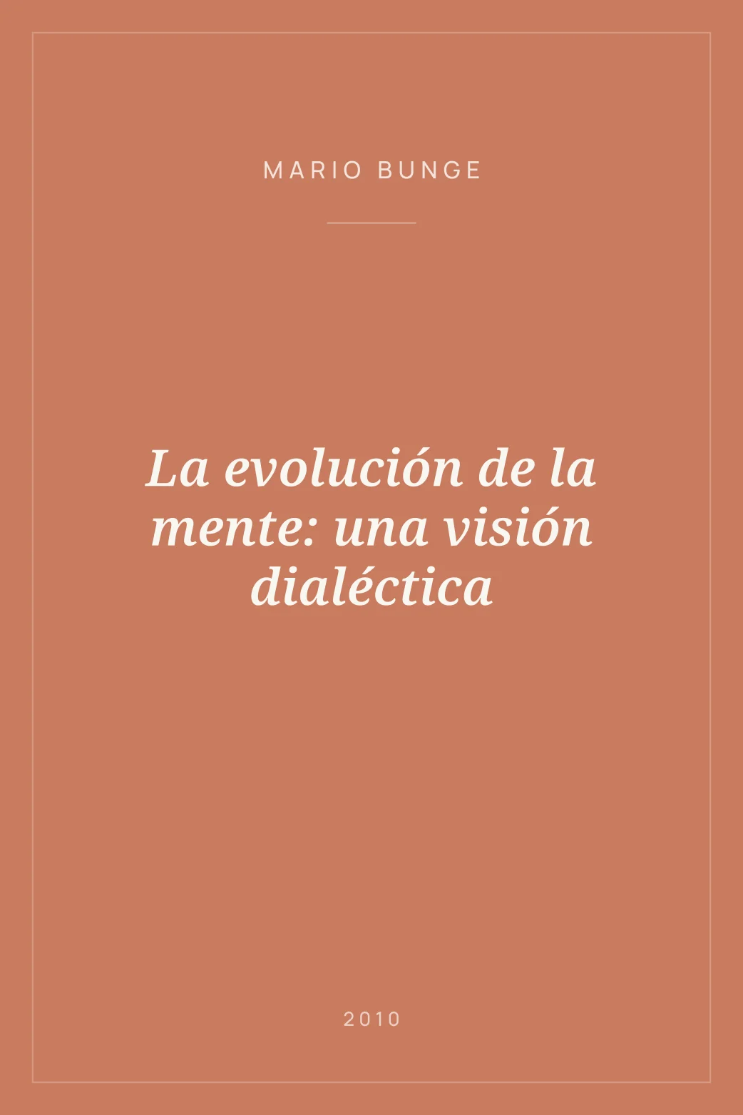 Portada de La evolución de la mente: una visión dialéctica