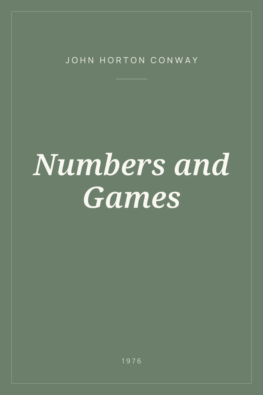 Portada de Numbers and Games