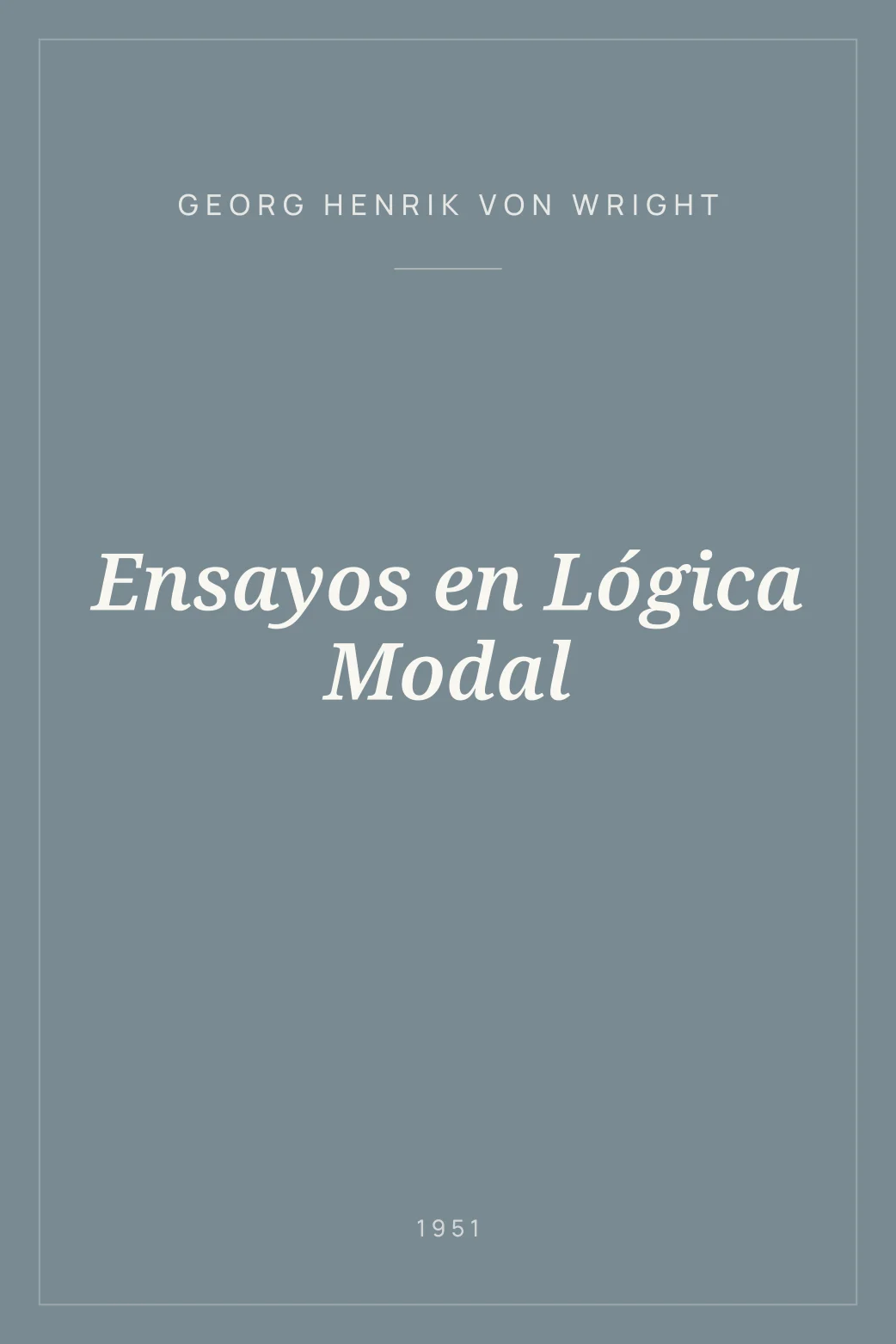 Portada de Ensayos en Lógica Modal