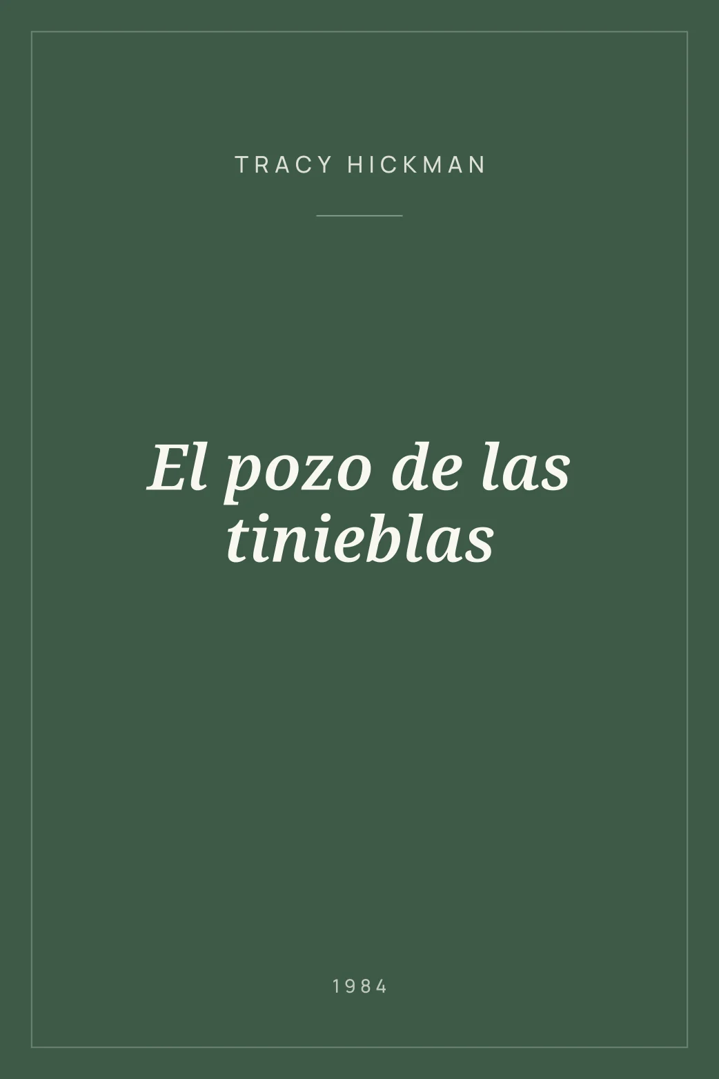 Portada de El pozo de las tinieblas