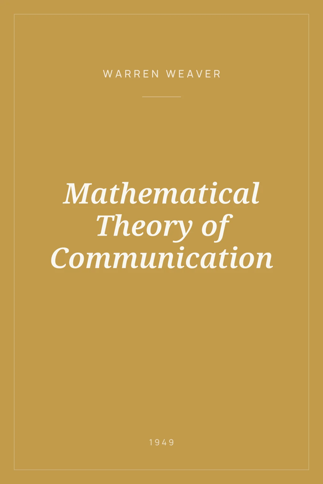 Portada de Mathematical Theory of Communication