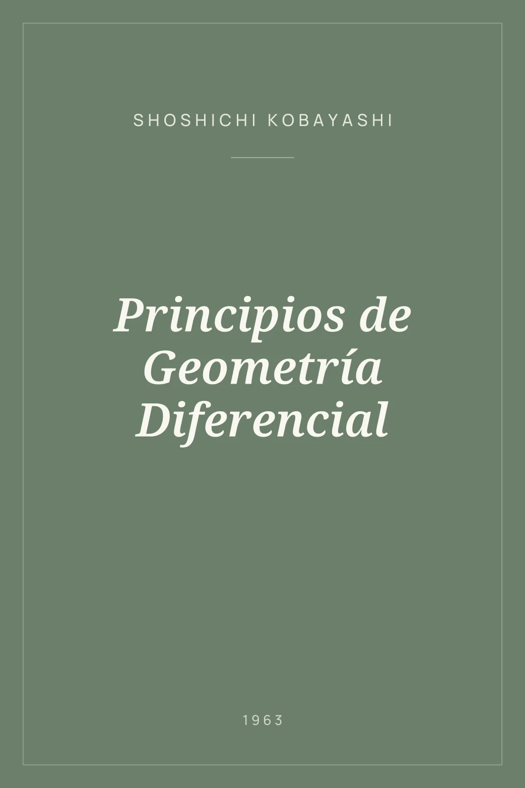 Portada de Principios de Geometría Diferencial