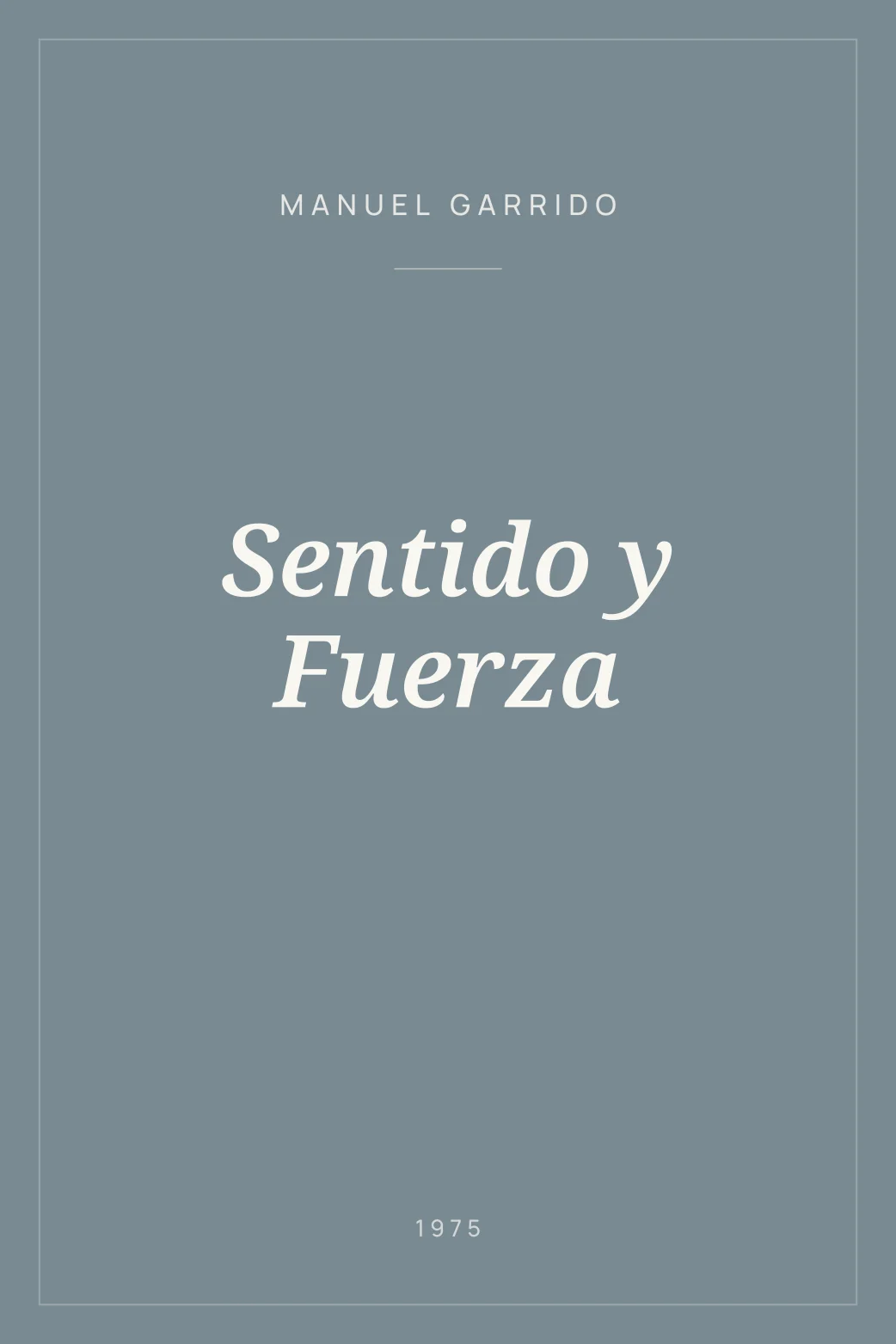 Portada de Sentido y Fuerza