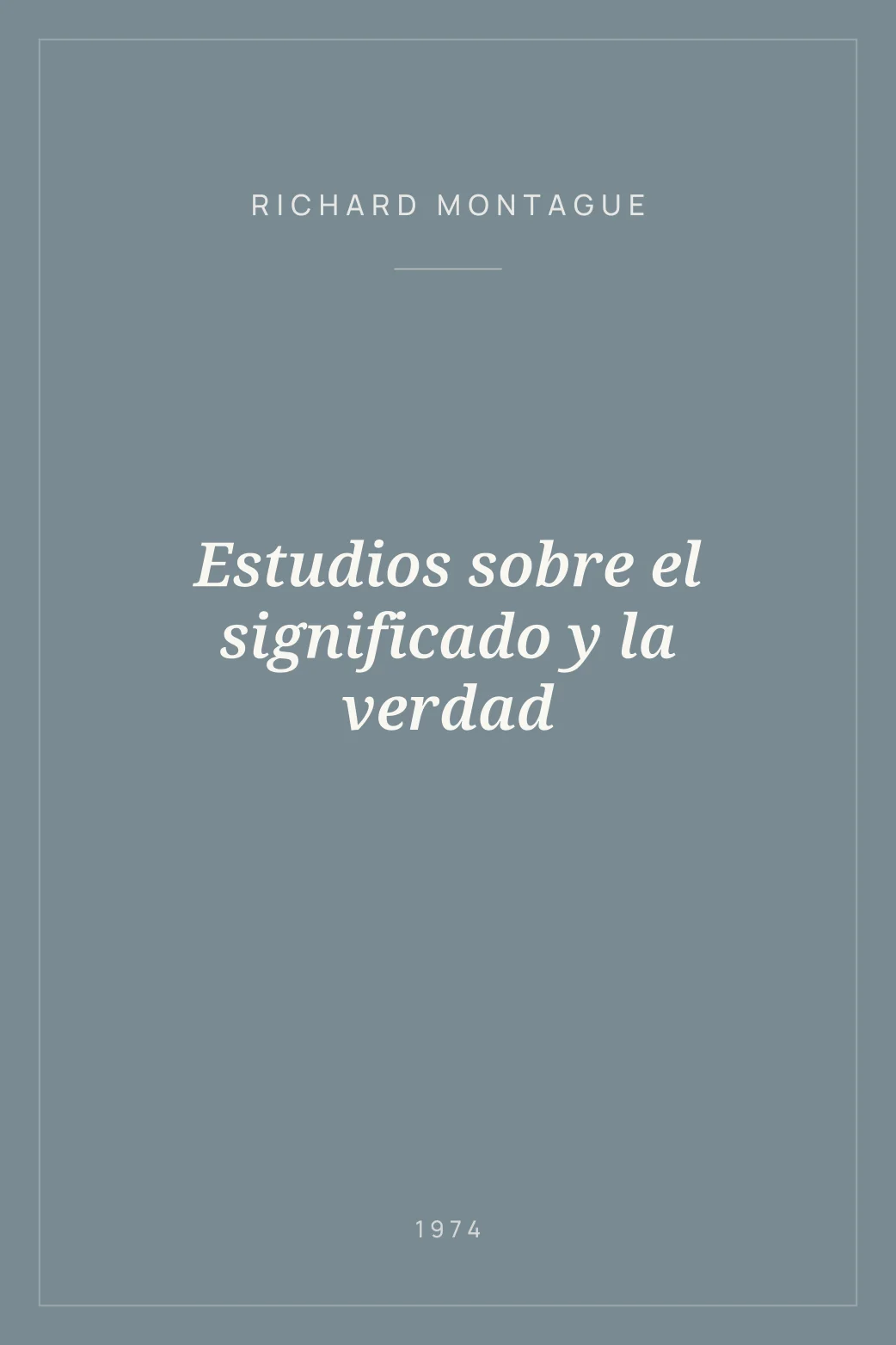 Portada de Estudios sobre el significado y la verdad