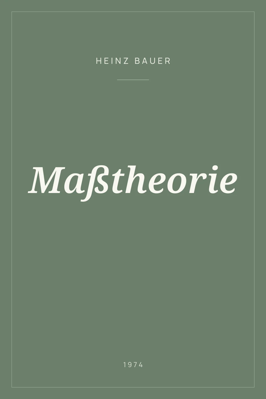 Portada de Maßtheorie