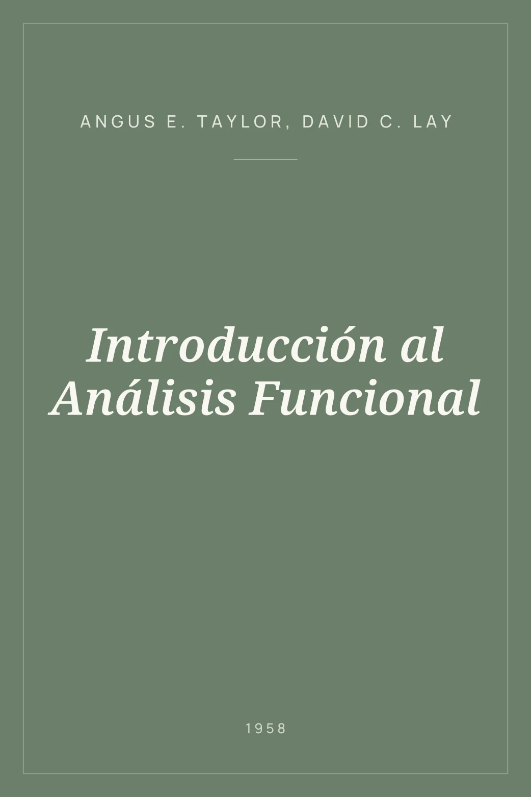 Portada de Introducción al Análisis Funcional