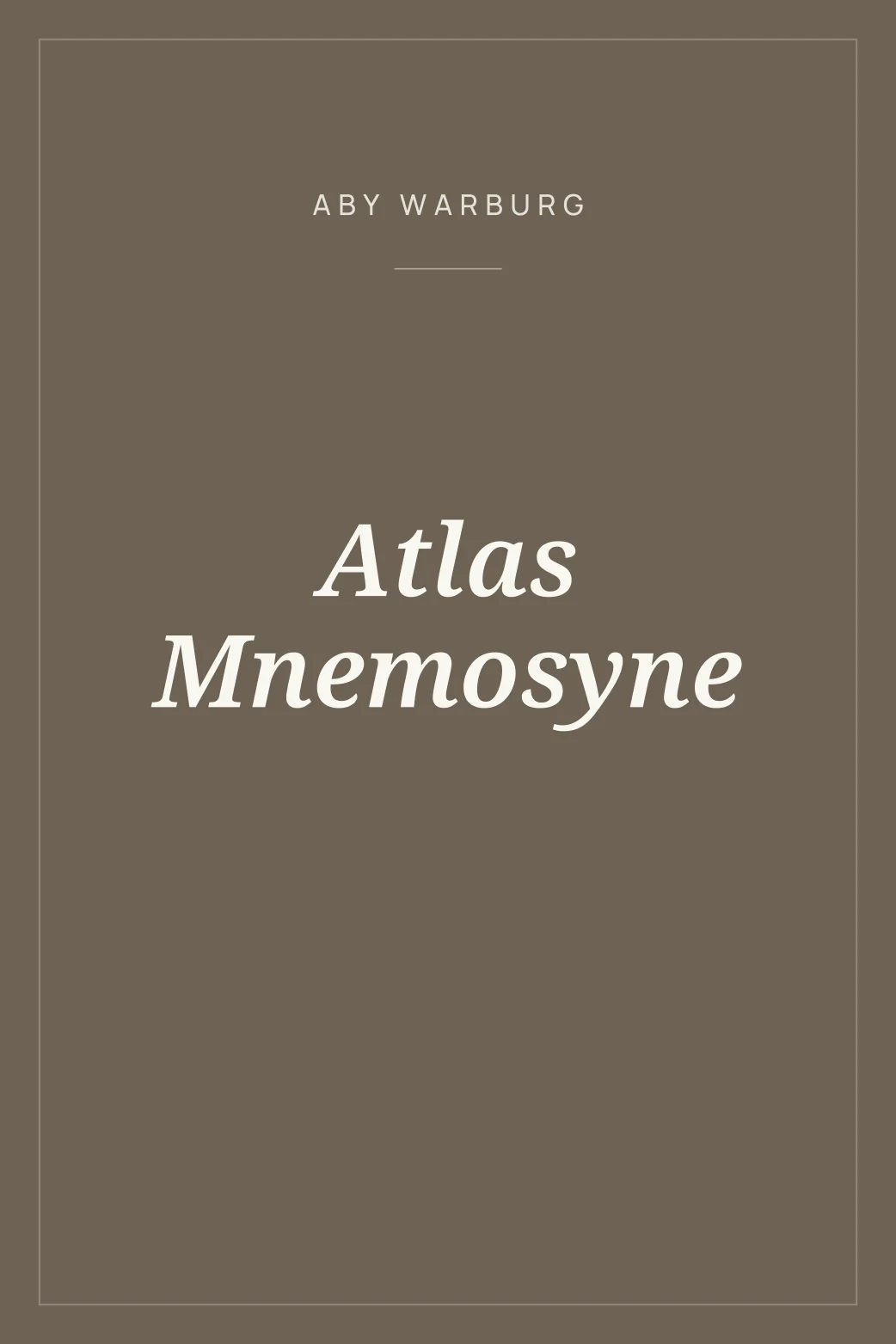 Portada de Atlas Mnemosyne