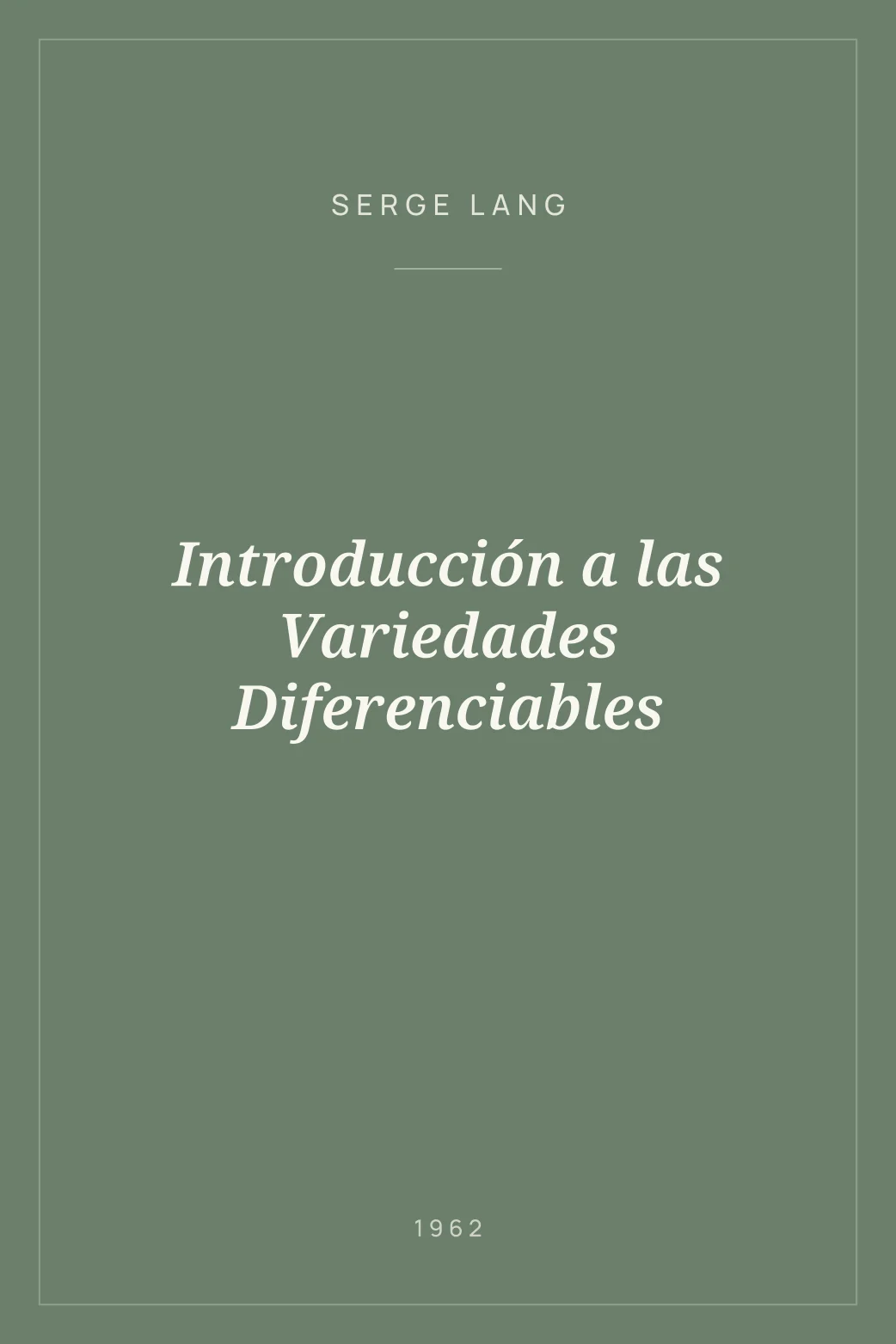 Portada de Introducción a las Variedades Diferenciables