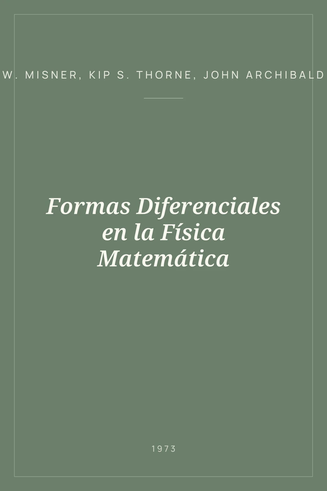 Portada de Formas Diferenciales en la Física Matemática