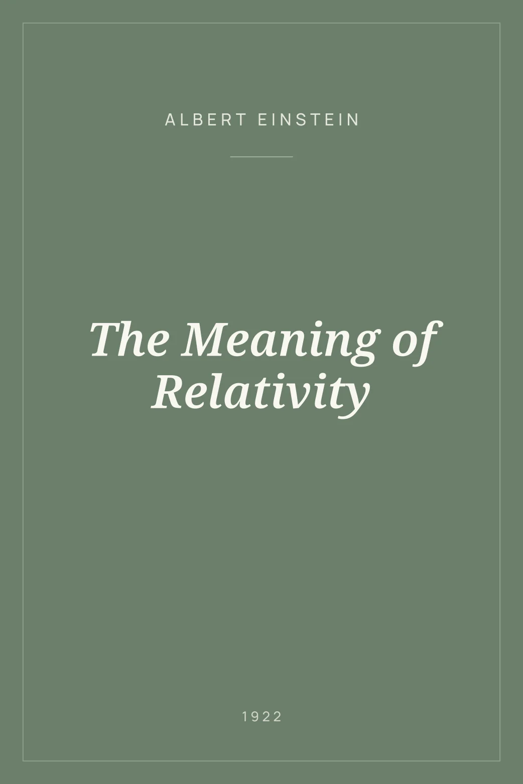 Portada de The Meaning of Relativity