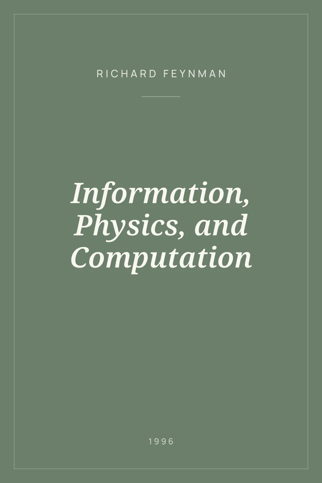 Portada de Information, Physics, and Computation