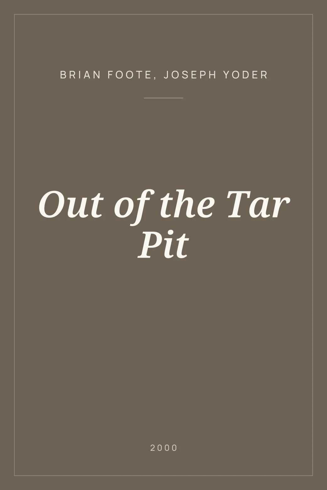 Portada de Out of the Tar Pit