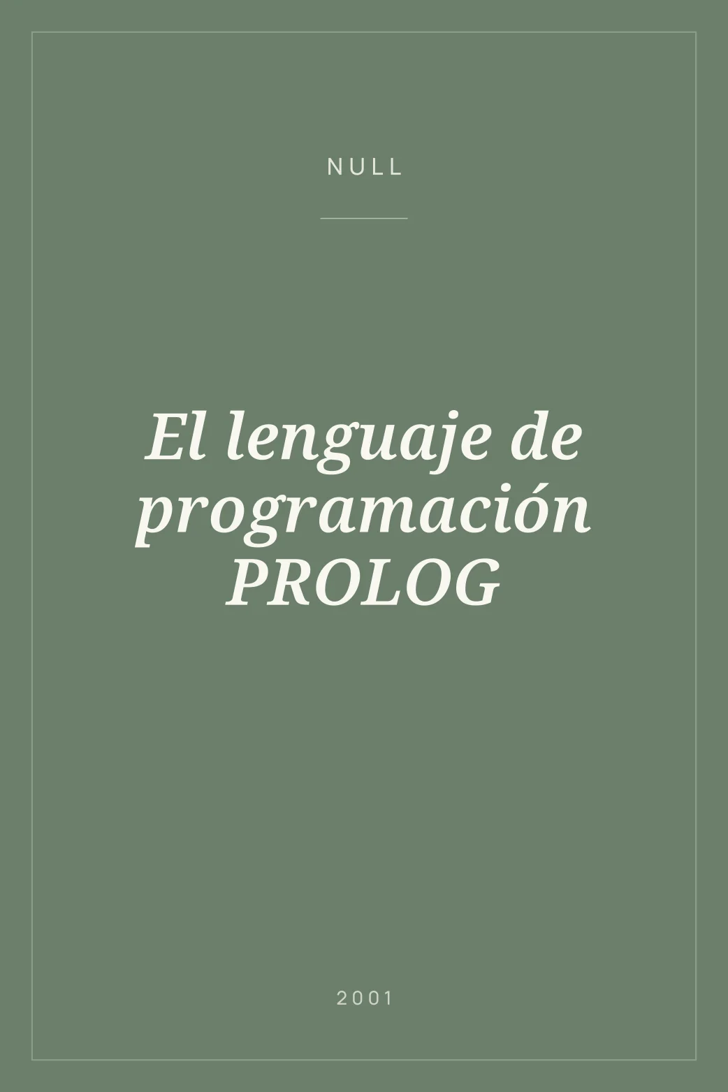 Portada de El lenguaje de programación PROLOG