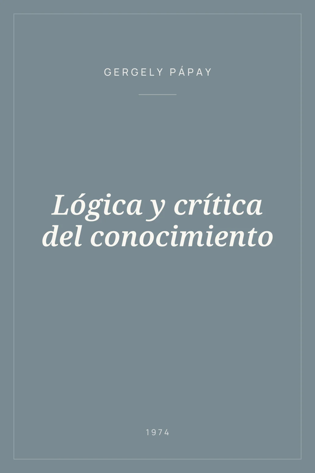 Portada de Lógica y crítica del conocimiento