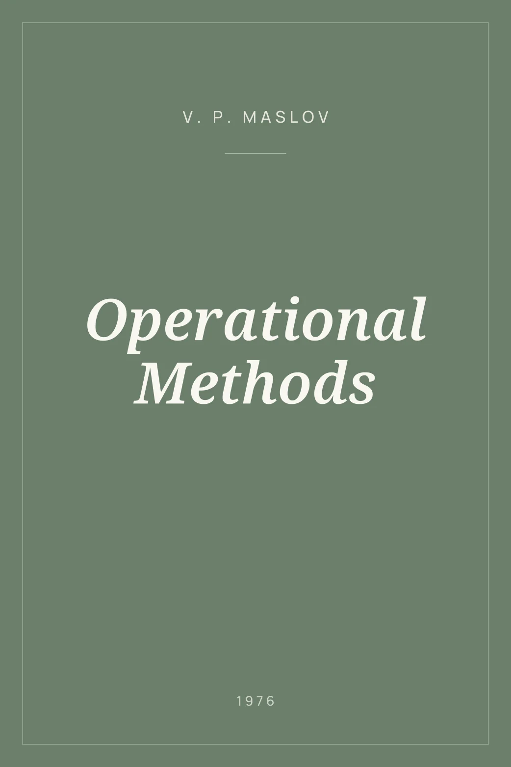 Portada de Operational Methods