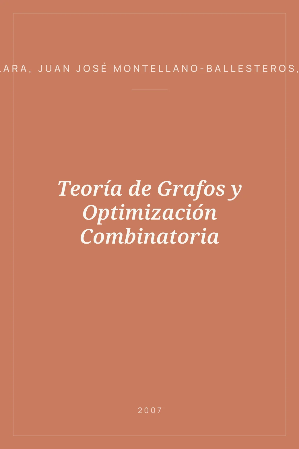 Portada de Teoría de Grafos y Optimización Combinatoria