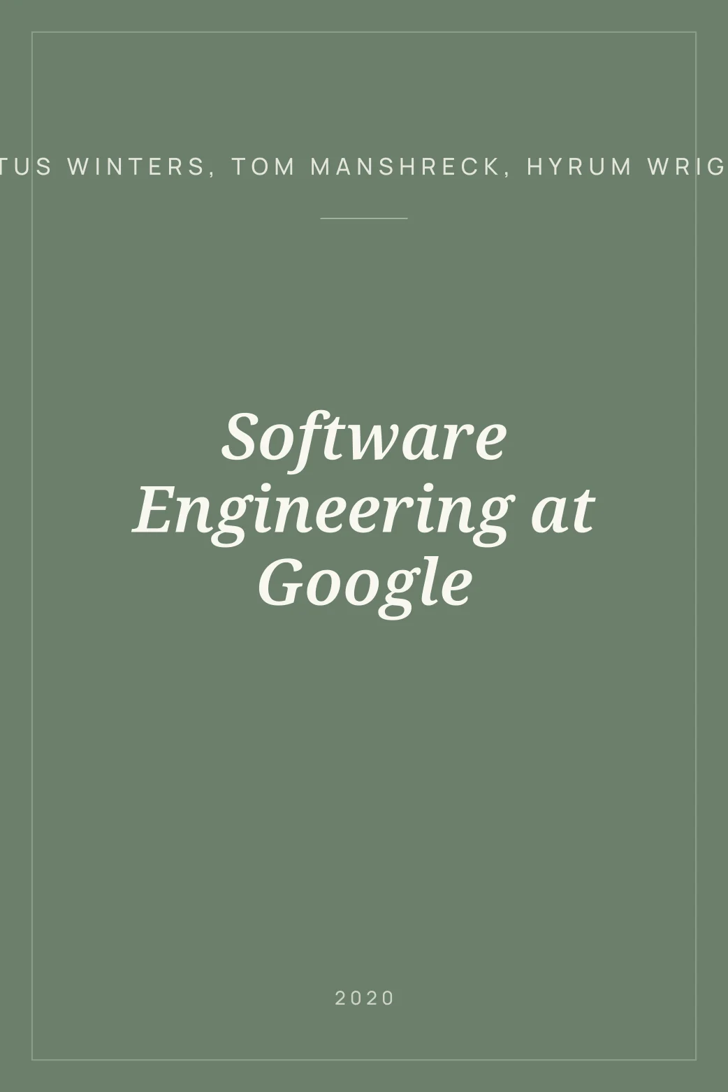 Portada de Software Engineering at Google