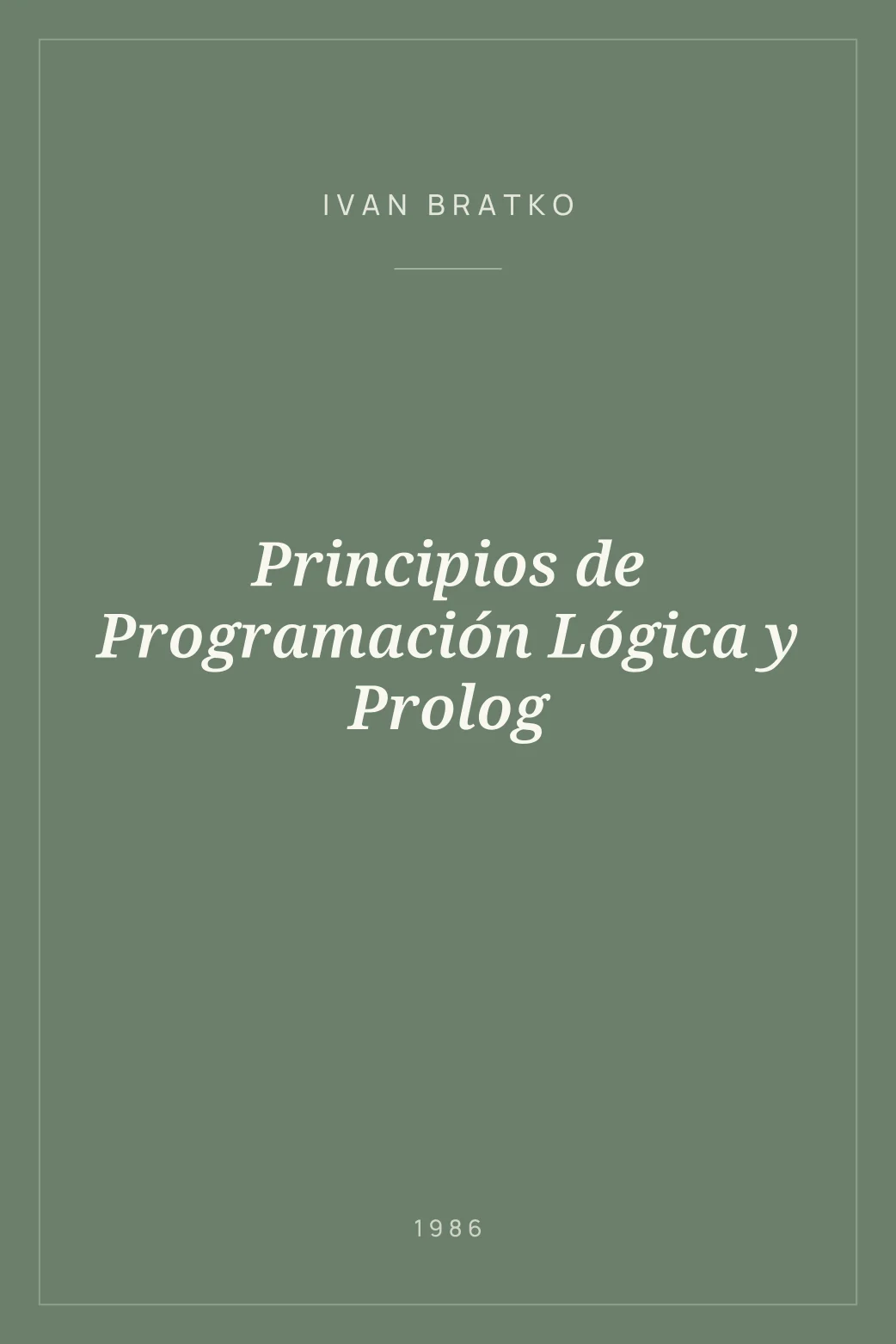 Portada de Principios de Programación Lógica y Prolog