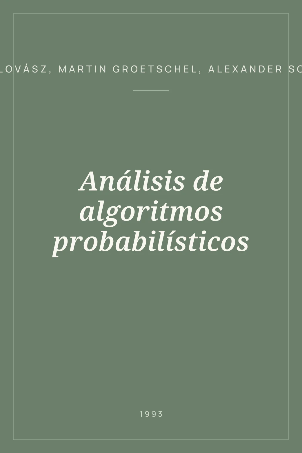 Portada de Análisis de algoritmos probabilísticos
