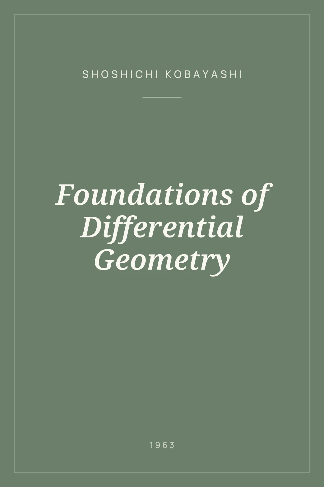 Portada de Foundations of Differential Geometry