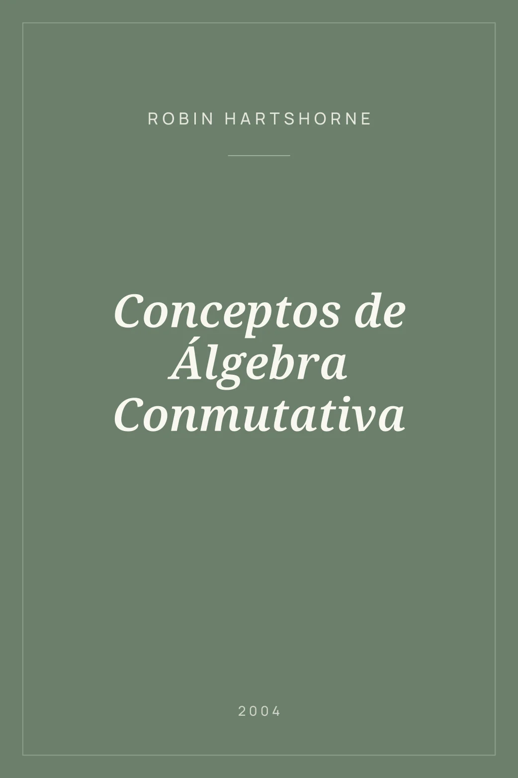 Portada de Conceptos de Álgebra Conmutativa