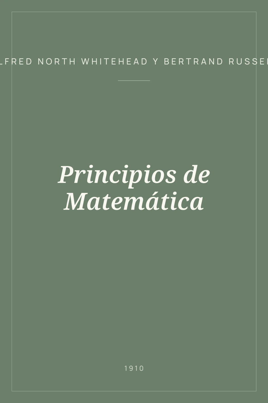Portada de Principios de Matemática