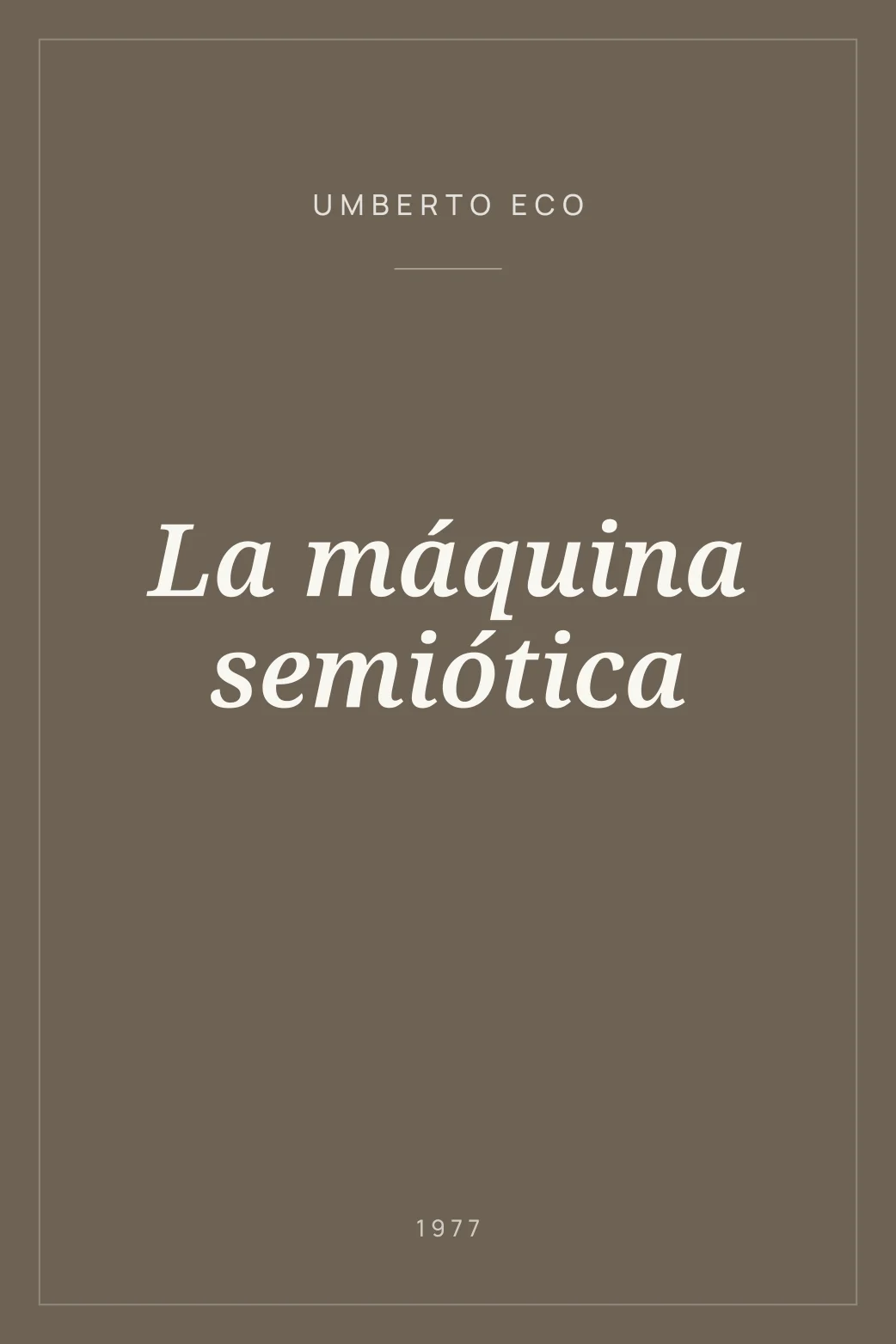Portada de La máquina semiótica
