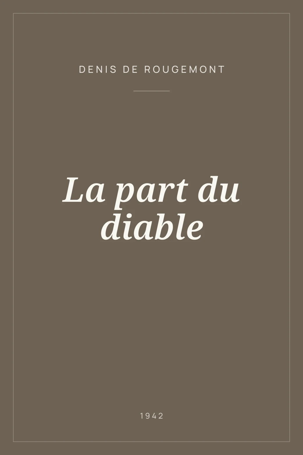 Portada de La part du diable