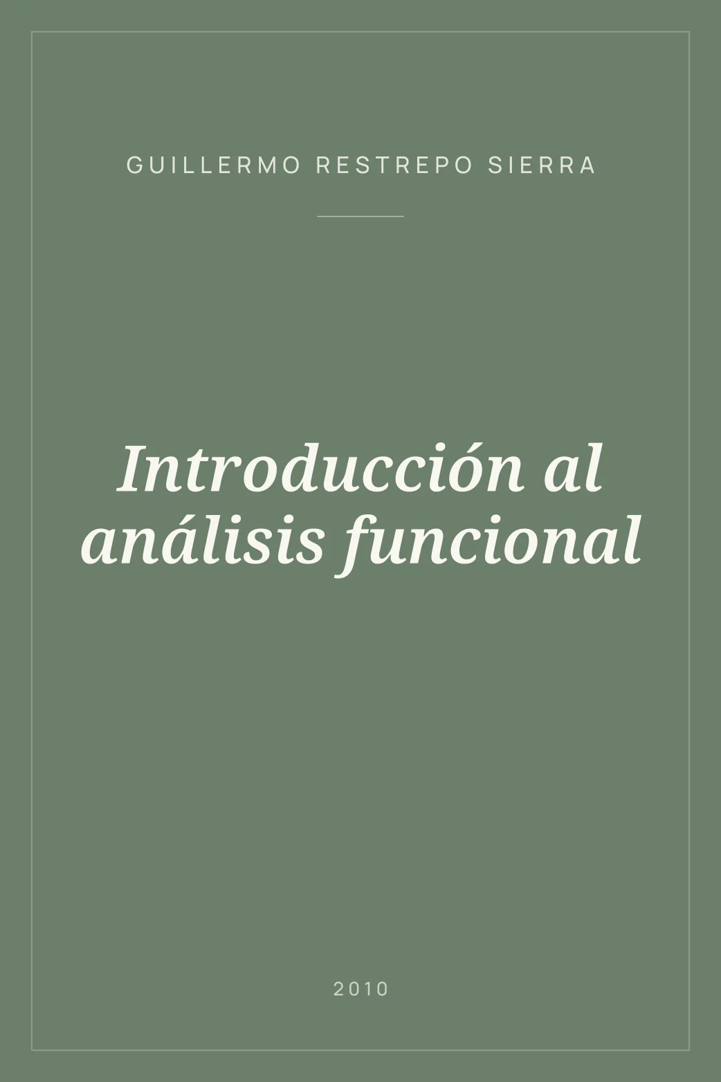 Portada de Introducción al análisis funcional