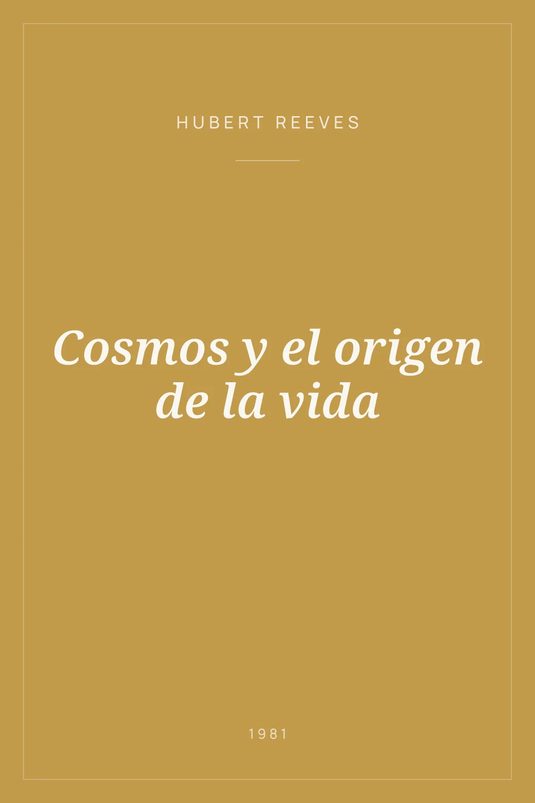 Portada de Cosmos y el origen de la vida