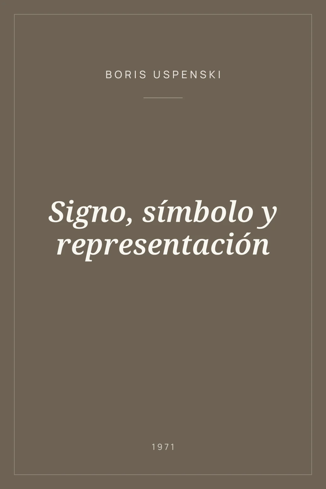 Portada de Signo, símbolo y representación