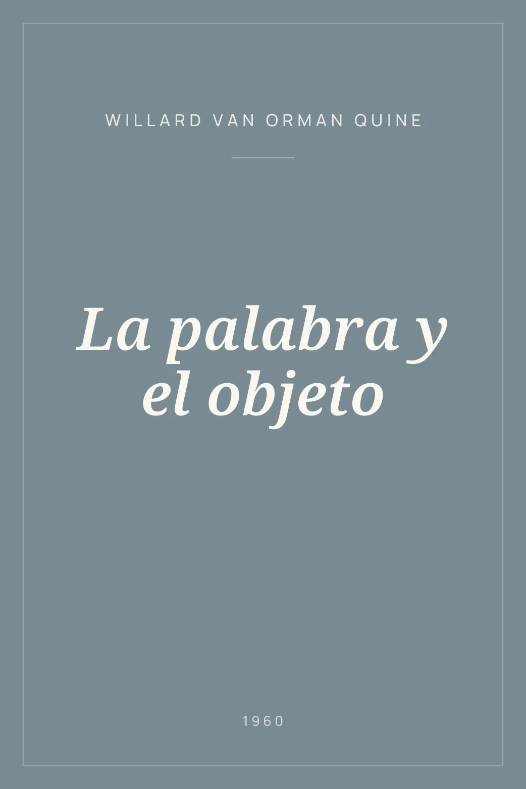 Portada de La palabra y el objeto