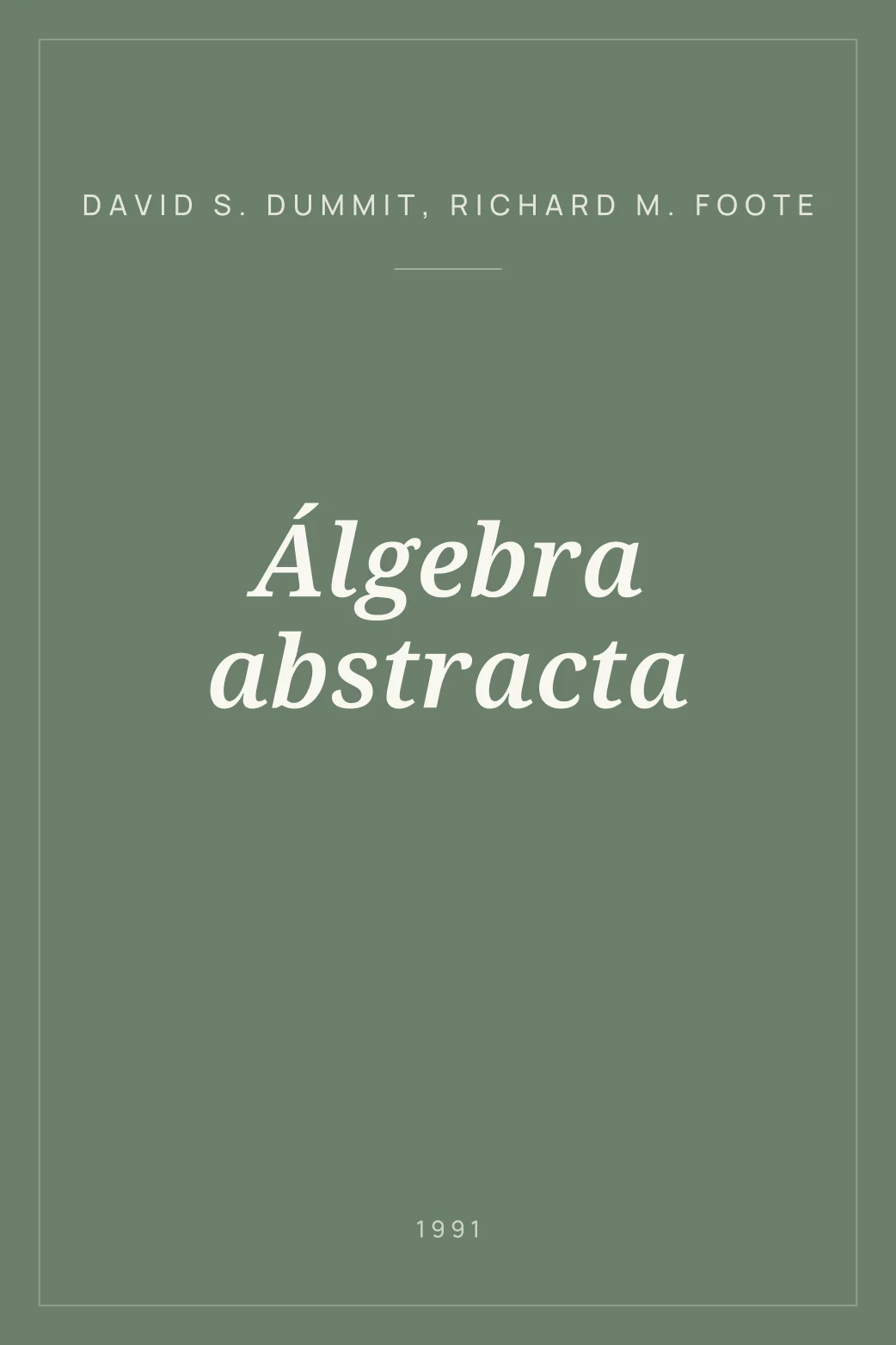 Portada de Álgebra abstracta