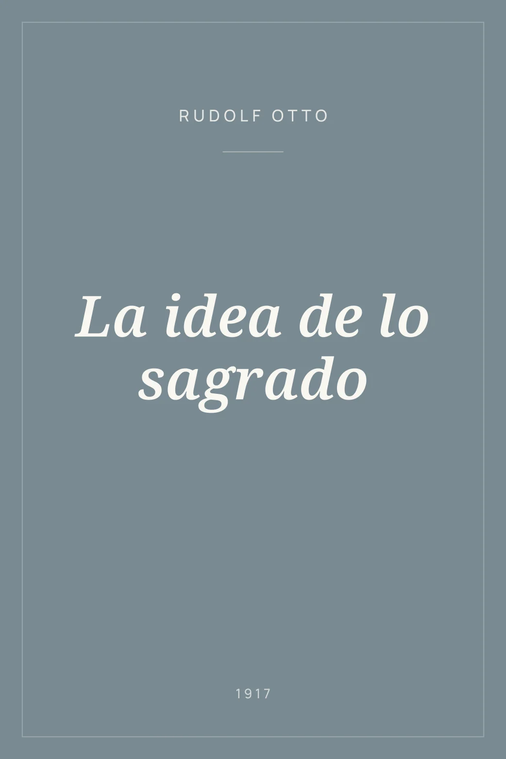 Portada de La idea de lo sagrado