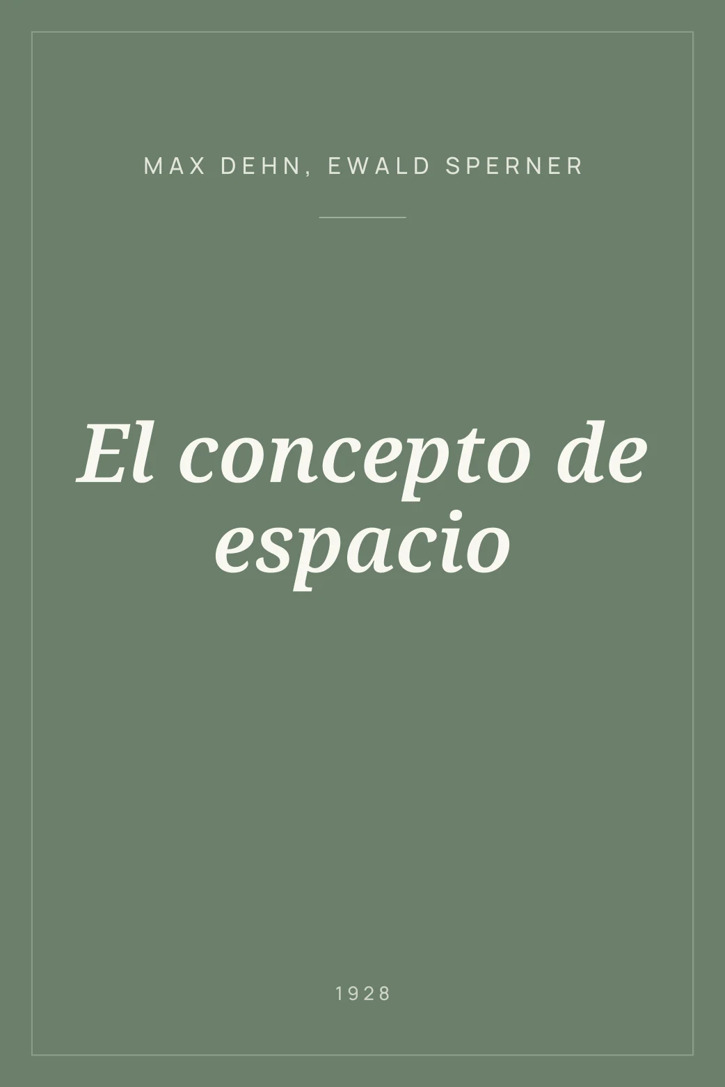 Portada de El concepto de espacio